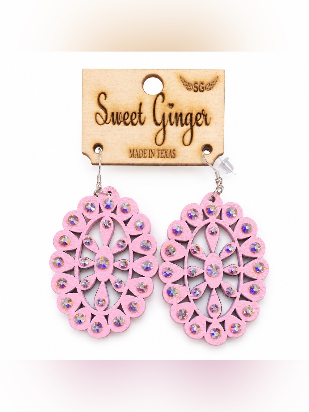 Pink Rhinestone Breast Cancer Awareness Earrings – Sweet Ginger Bellas
